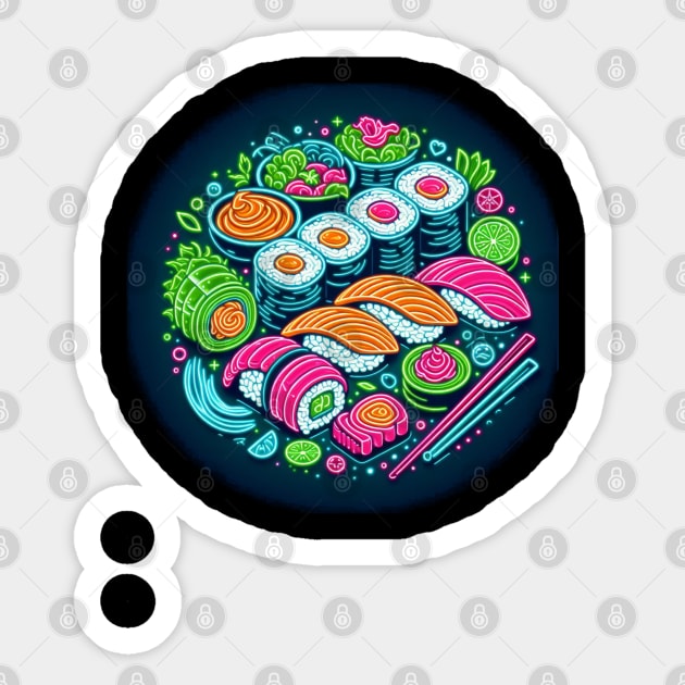 Cyber Punk Sushi Men Women Japanese Sticker by CP6Design